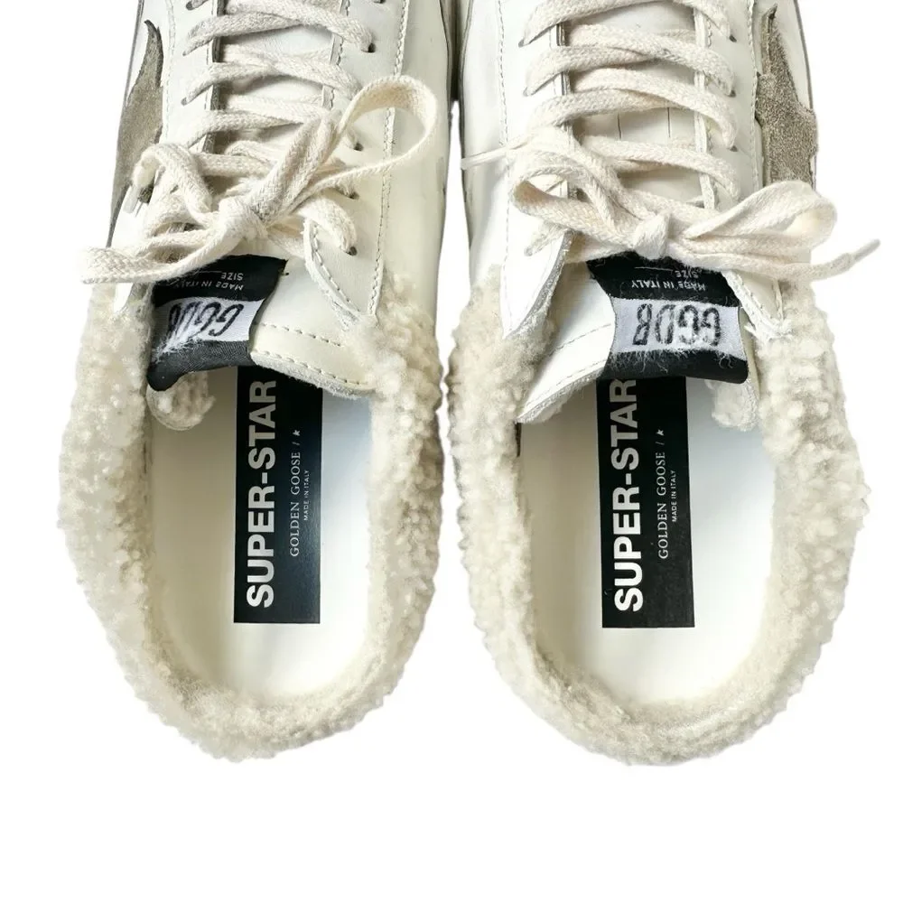 🔃Golden Goose Super Star Distressed Leather Shearling Lined Men’s Sneakers - Picture 9 of 10